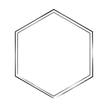 Hexagon grunge texture element frame border shape icon for decorative vinta.. Stock Illustration