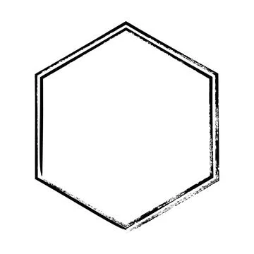 Hexagon grunge texture element frame border shape icon for decorative vinta.. Stock Illustration