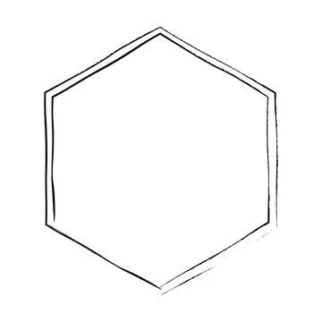 Hexagon grunge texture element frame border shape icon for decorative vinta.. Stock Illustration