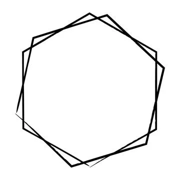 Hexagon grunge texture element frame border shape icon for decorative vinta.. Stock Illustration