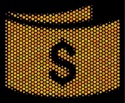 Hexagon Halftone Banknotes Icon Illustrazione stock