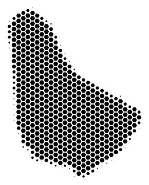 Hexagon Halftone Barbados Map Illustrazione stock