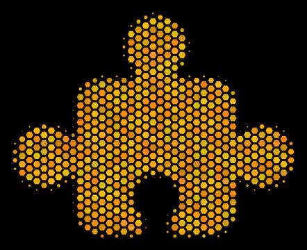 Hexagon Halftone Component Icon Stock Illustration