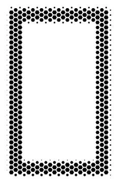Hexagon Halftone Contour Rectangle Icon Stock Illustration
