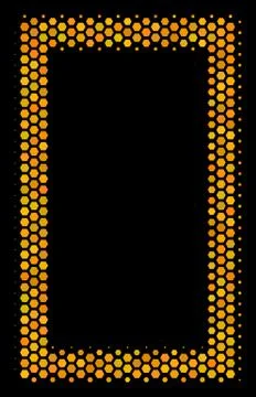 Hexagon Halftone Contour Rectangle Icon Stock Illustration