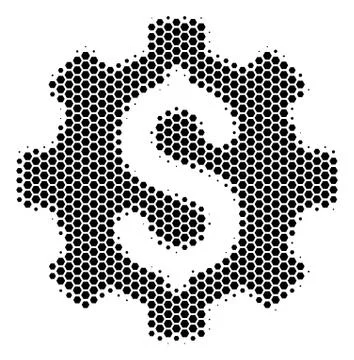 Hexagon Halftone Development Cost Icon Stock Illustration