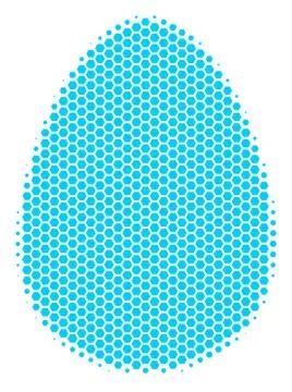 Hexagon Halftone Egg Icon Illustrazione stock