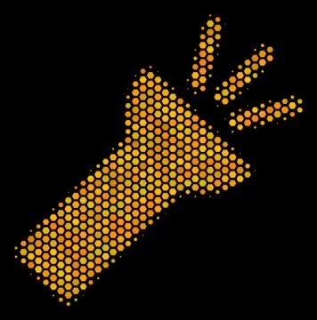 Hexagon Halftone Electric Torch Light Icon イラスト素材
