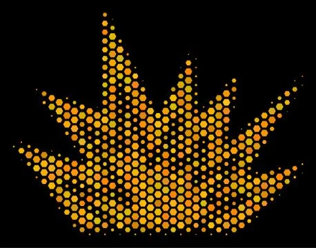 Hexagon Halftone Explosion Boom Icon Illustrazione stock