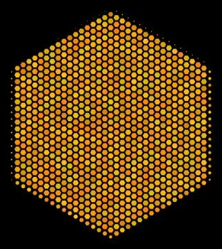 Hexagon Halftone Filled Hexagon Icon Stock Illustration