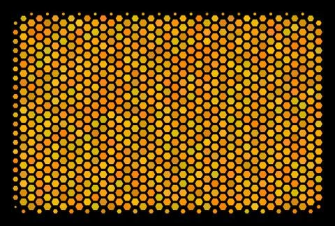 Hexagon Halftone Filled Rectangle Icon Stock Illustration