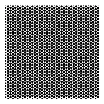 Hexagon Halftone Filled Square Icon Stock Illustration