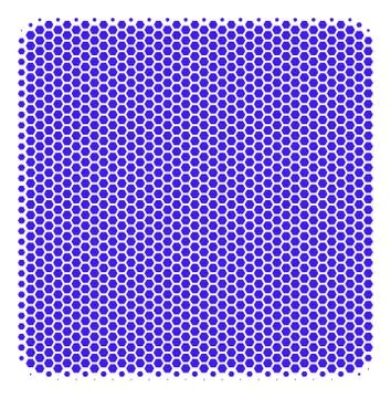 Hexagon Halftone Filled Square Icon Illustrazione stock