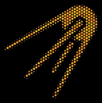 Hexagon Halftone First Satellite Icon Stock Illustration