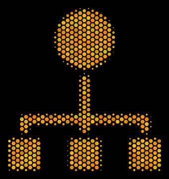 Hexagon Halftone Hierarchy Icon Illustrazione stock