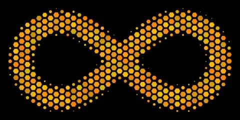 Hexagon Halftone Infinity Icon 스톡 일러스트