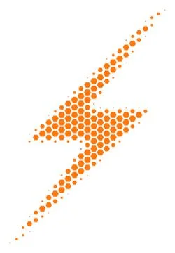 Hexagon Halftone Lightning Icon Illustrazione stock