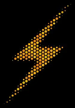 Hexagon Halftone Lightning Icon Illustrazione stock