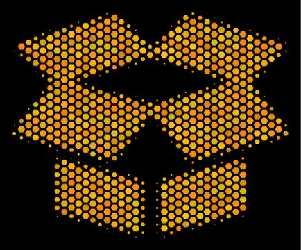 Hexagon Halftone Open Box Icon Stock Illustration