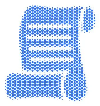 Hexagon Halftone Script Roll Icon Stock Illustration