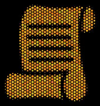 Hexagon Halftone Script Roll Icon 스톡 일러스트