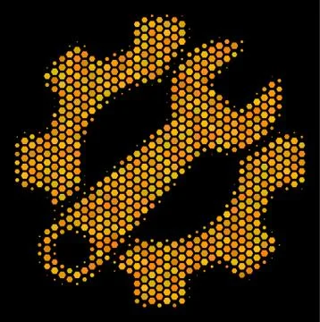 Hexagon Halftone Service Tools Icon 스톡 일러스트