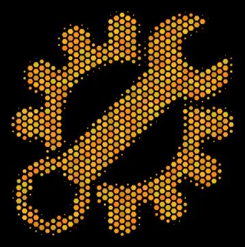 Hexagon Halftone Service Tools Icon 스톡 일러스트