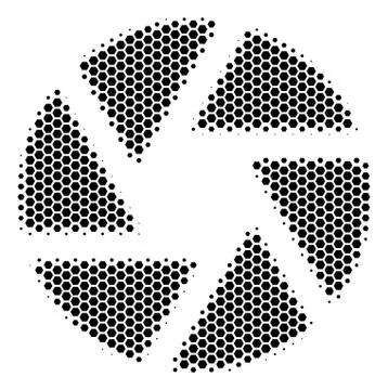 Hexagon Halftone Shutter Icon Stockillustratie
