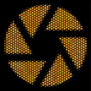 Hexagon Halftone Shutter Icon 스톡 일러스트