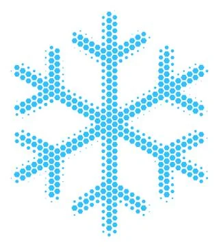 Hexagon Halftone Snowflake Icon Stock Illustration