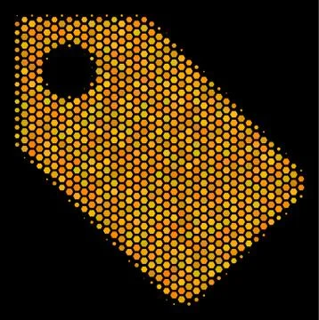 Hexagon Halftone Tag Icon 스톡 일러스트