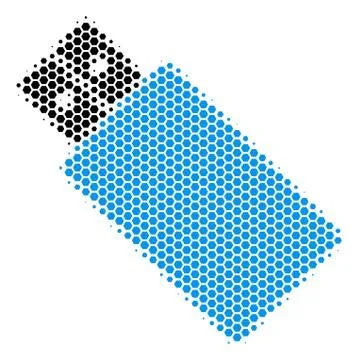 Hexagon Halftone USB Flash Drive Icon Illustrazione stock