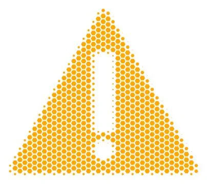 Hexagon Halftone Warning Icon Stockillustratie