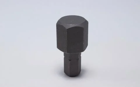 Hexagon head for a key on a white background close-up Stock Photos