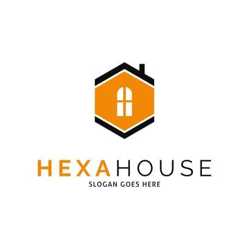Hexagon House Icon Vector Logo Template Illustration Design Stock Illustration