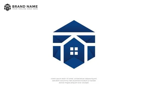 Hexagon House Logo Stock Illustration
