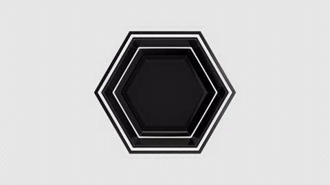 Hexagon HUD 3D rotating Appear and disappear. Stock Footage 306533066