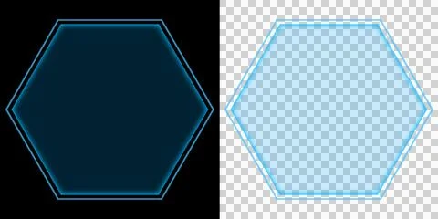 Hexagon HUD Interface Futuristic Blue  Frame with Glowing Digital Technology Ele Illustrazione stock