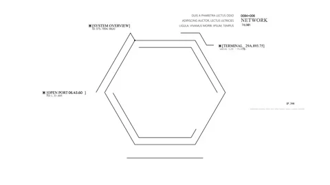 Hexagon HUD text Appear and disappear. User Interface data display. Stock Footage 306534566