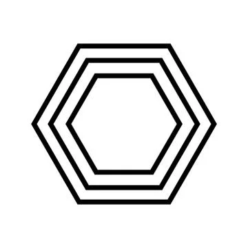 Hexagon icon of vector geometry hexagonal six sided polygon hexagon line Stock Illustration