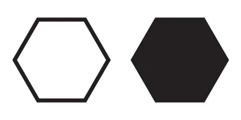 Hexagon icon of vector geometry hexagonal six sided polygon hexagon line Stock Illustration