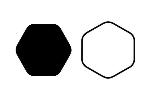 Hexagon icon of vector geometry hexagonal six sided polygon hexagon line Stock Illustration