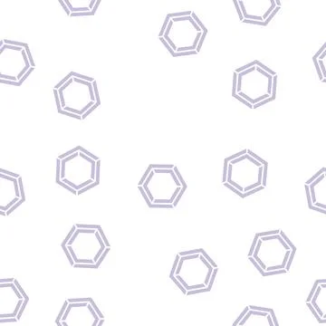 Hexagon impossible geometric shape glyph seamless pattern Stock Illustration
