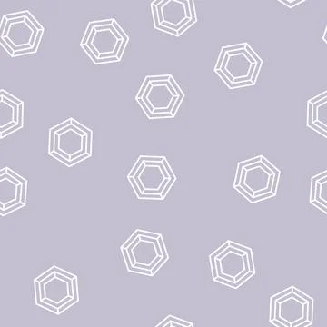 Hexagon impossible geometric shape line seamless pattern Stock Illustration