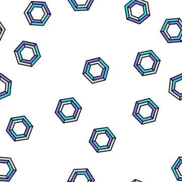Hexagon impossible geometric shape vector seamless pattern Stock Illustration