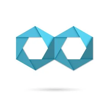 Hexagon infinity logo sign Illustrazione stock
