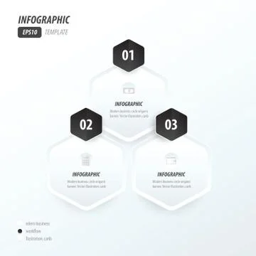 Hexagon infographic 2 color  black and White Illustrazione stock