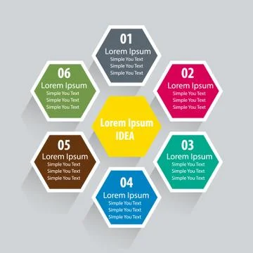 Hexagon Infographic label design element.vector illustrator design template. Illustrazione stock