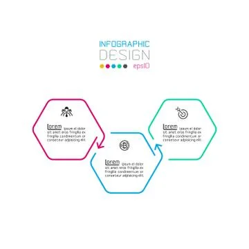 Hexagon inforgraphics on vector graphic art. Stock Illustration