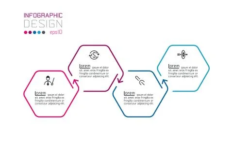 Hexagon inforgraphics on vector graphic art. Stock Illustration